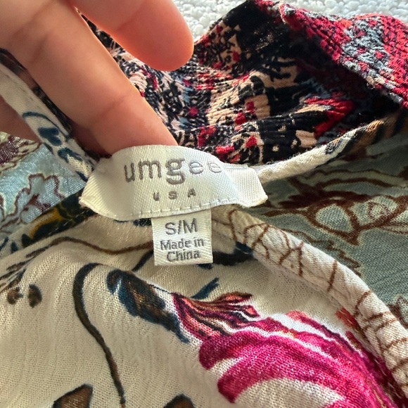 UMGEE Floral Patchwork Kimono Kaftan Open Duster S/M Multicolored - Picture 7 of 8